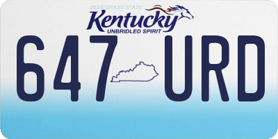 KY license plate 647URD