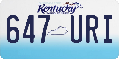 KY license plate 647URI