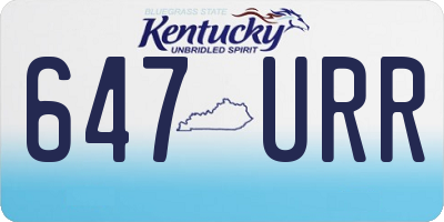 KY license plate 647URR