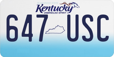KY license plate 647USC