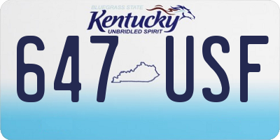 KY license plate 647USF