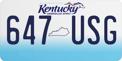 KY license plate 647USG