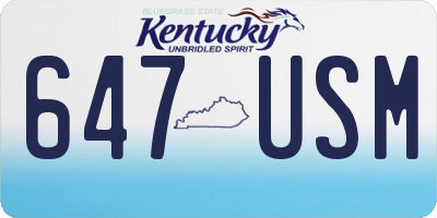 KY license plate 647USM
