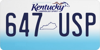 KY license plate 647USP