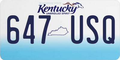 KY license plate 647USQ