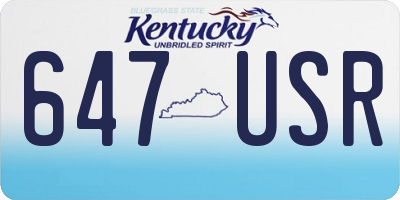 KY license plate 647USR