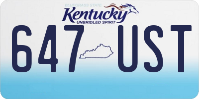 KY license plate 647UST