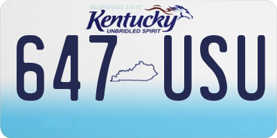KY license plate 647USU