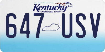 KY license plate 647USV