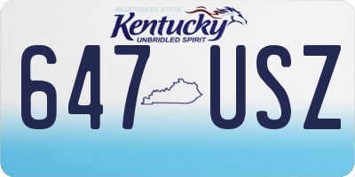 KY license plate 647USZ