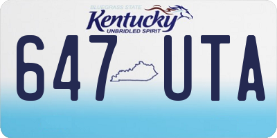 KY license plate 647UTA