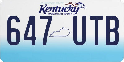 KY license plate 647UTB