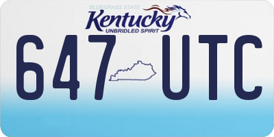KY license plate 647UTC