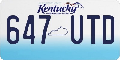 KY license plate 647UTD