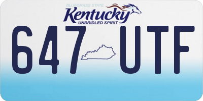 KY license plate 647UTF