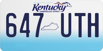 KY license plate 647UTH