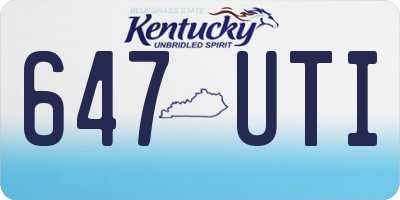 KY license plate 647UTI