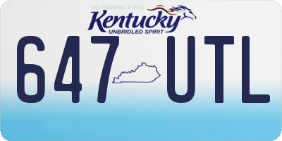 KY license plate 647UTL