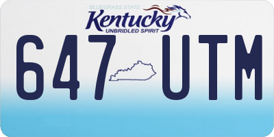 KY license plate 647UTM