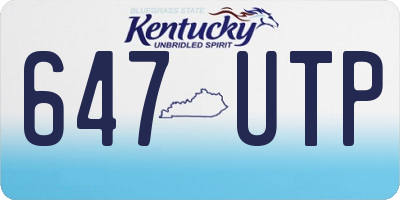 KY license plate 647UTP