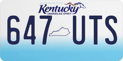 KY license plate 647UTS