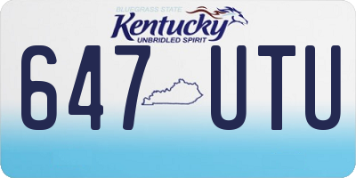 KY license plate 647UTU