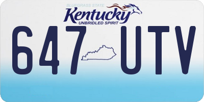 KY license plate 647UTV