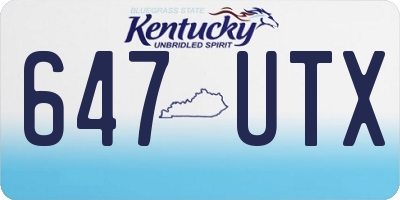 KY license plate 647UTX