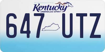KY license plate 647UTZ