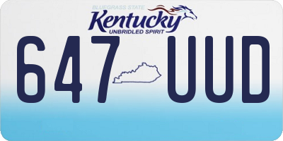 KY license plate 647UUD