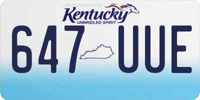 KY license plate 647UUE