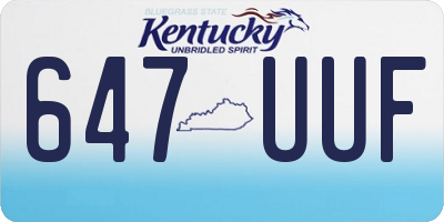 KY license plate 647UUF