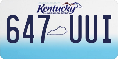 KY license plate 647UUI