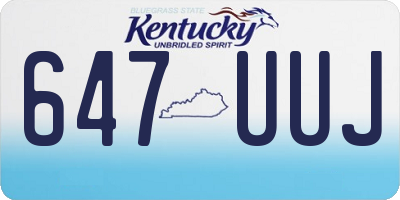 KY license plate 647UUJ