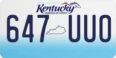 KY license plate 647UUO