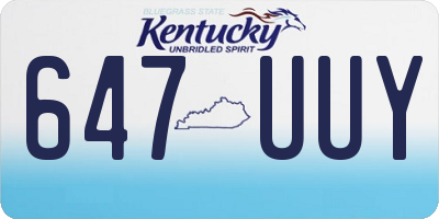 KY license plate 647UUY