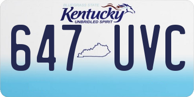 KY license plate 647UVC