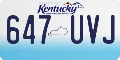KY license plate 647UVJ