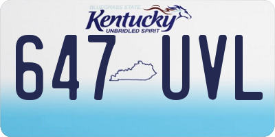 KY license plate 647UVL