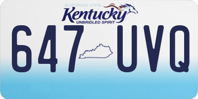 KY license plate 647UVQ