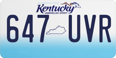 KY license plate 647UVR