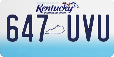KY license plate 647UVU