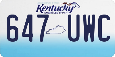 KY license plate 647UWC