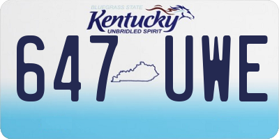 KY license plate 647UWE