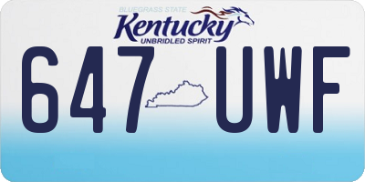 KY license plate 647UWF