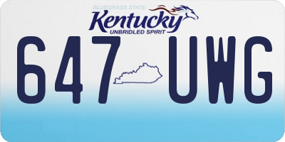 KY license plate 647UWG