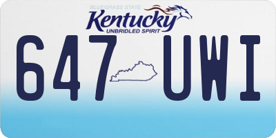 KY license plate 647UWI