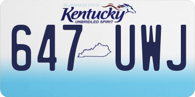 KY license plate 647UWJ