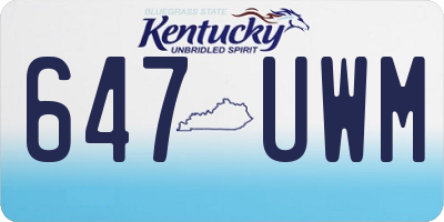 KY license plate 647UWM