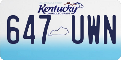 KY license plate 647UWN
